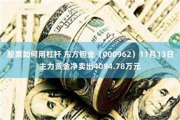 股票如何用杠杆 东方钽业（000962）11月13日主力资金净卖出4094.78万元