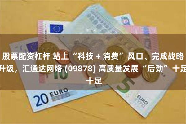股票配资杠杆 站上 “科技 + 消费” 风口、完成战略升级，汇通达网络 (09878) 高质量发展 “后劲” 十足