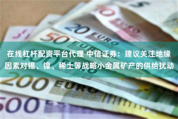 在线杠杆配资平台代理 中信证券：建议关注地缘因素对锡、镍、稀土等战略小金属矿产的供给扰动